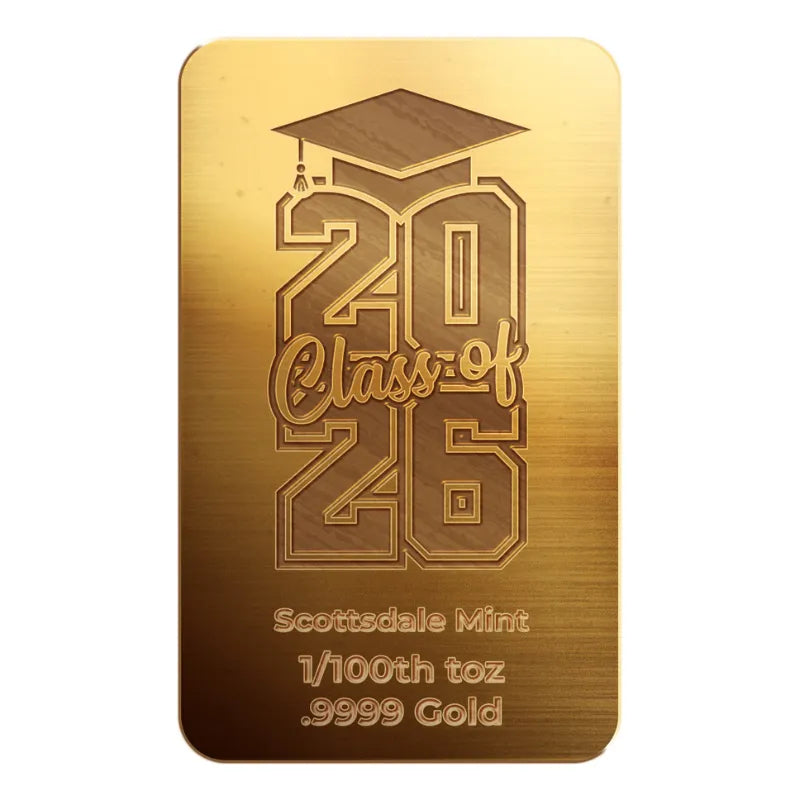 2026 1/100th oz Graduation Gold Bar in Certi-Lock-Scottsdale Mint