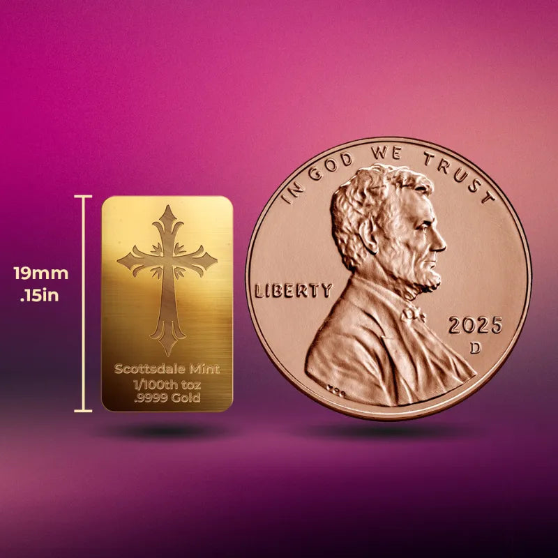 2026 1/100th oz Easter | Cross Gold Bar in Certi-Lock-Scottsdale Mint