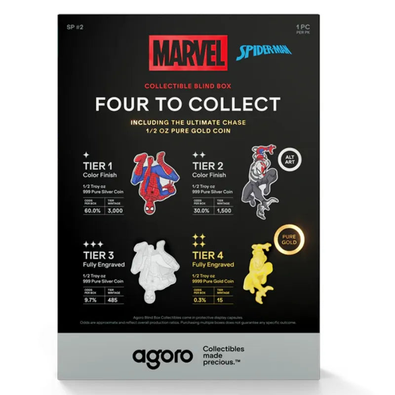 2026 1/2 oz  Marvel - Spider-Man Transforms Coin Blind Box-AGORO