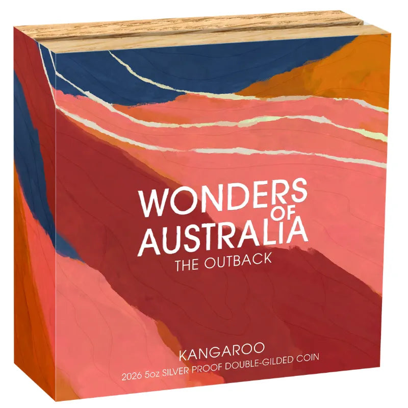2026 5 oz. WONDERS OF AUSTRALIA Silver Proof Double Gilded Coin- The Perth Mint