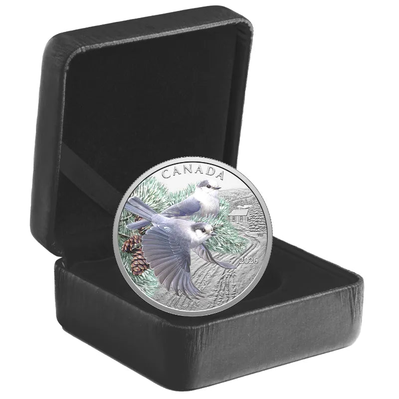 2026 1 oz. COLOURFUL BIRDS: CANADA JAYS Proof Coin- Royal Canadian Mint