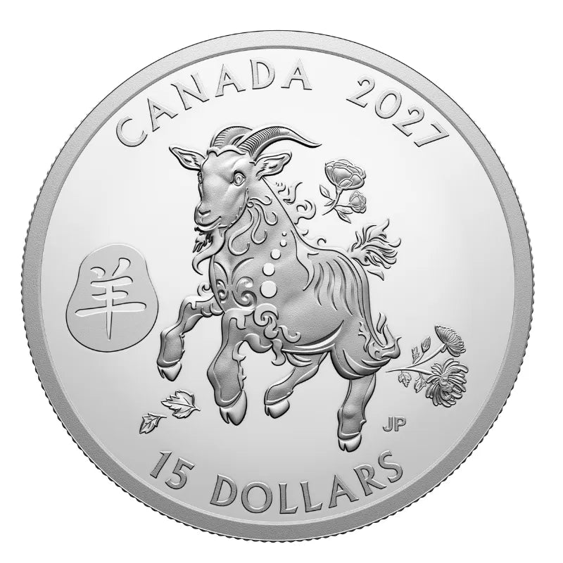 2027 1 oz. LUNAR YEAR OF THE GOAT Silver Proof Coin- Royal Canadian Mint