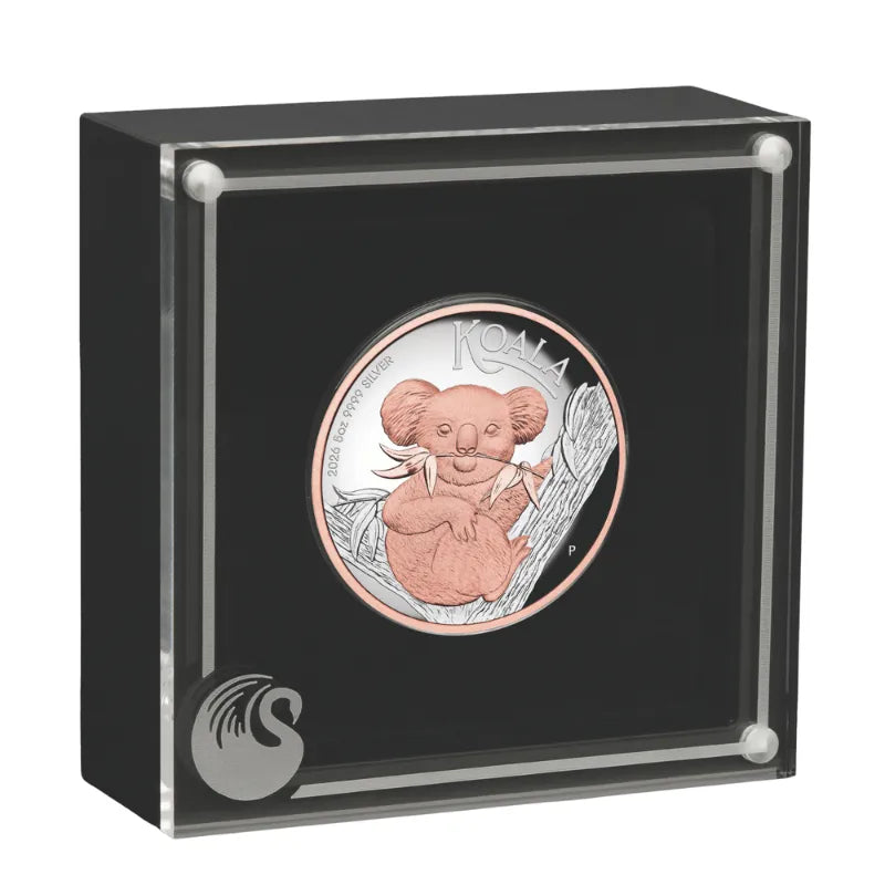 2026 5 oz. AUSTRALIAN KOALA Silver Proof High Relief Gilded Coin- The Perth Mint