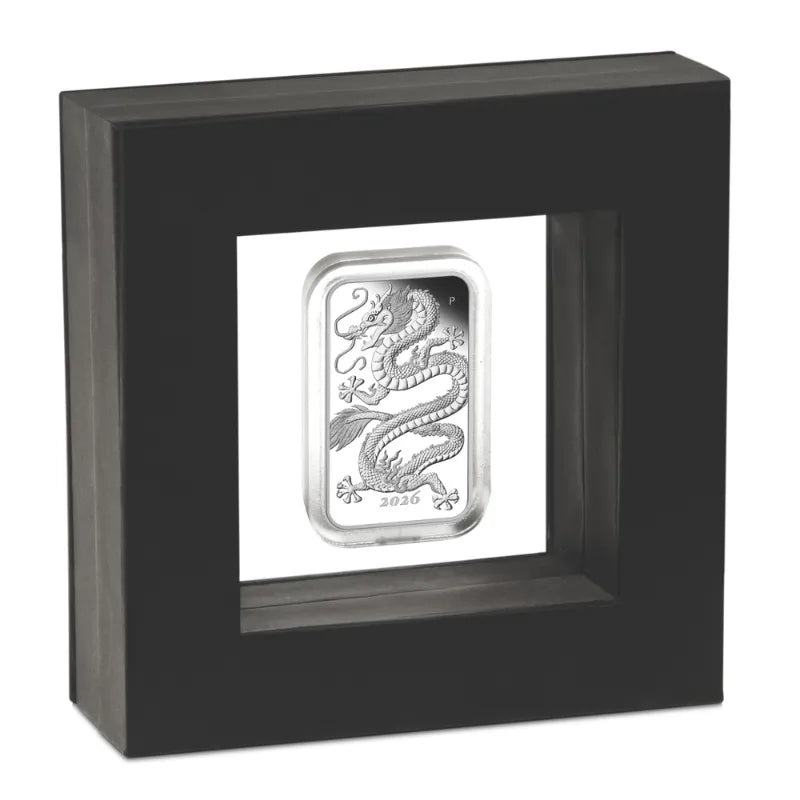2026 1 oz. DRAGON Silver Proof Rectangular Coin- The Perth Mint