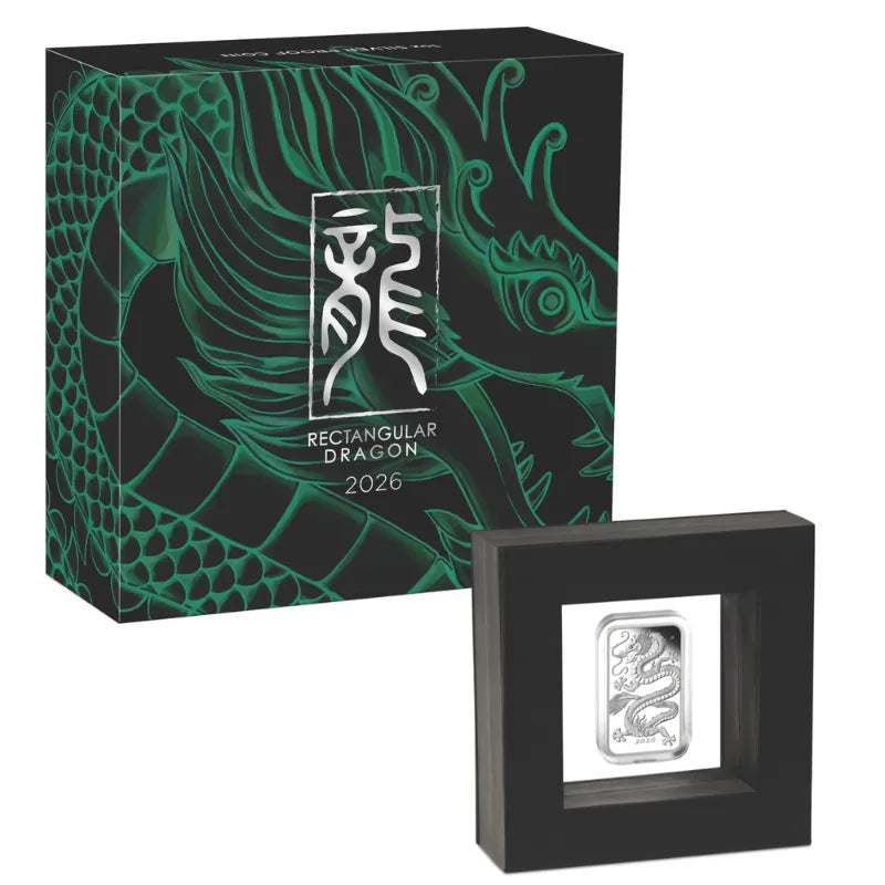 2026 1 oz. DRAGON Silver Proof Rectangular Coin- The Perth Mint