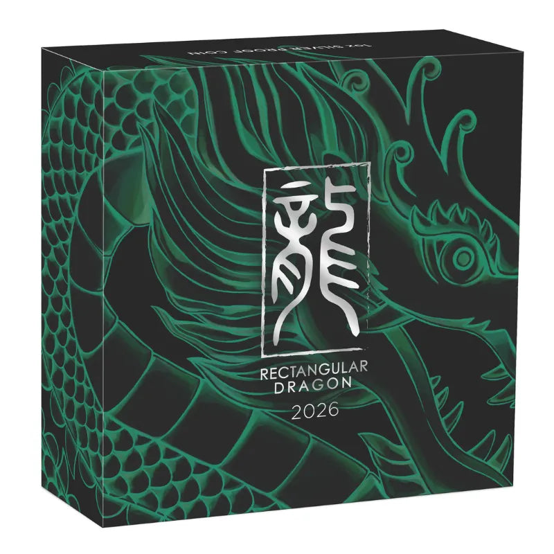2026 1 oz. DRAGON Silver Proof Rectangular Coin- The Perth Mint