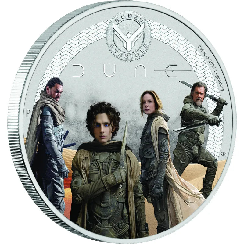 2026 1/2 oz. DUNE- HOUSE ATREIDES Silver Coloured Coin- The Perth Mint