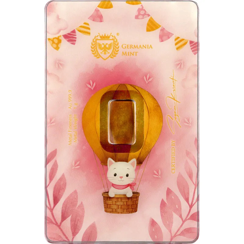 1g Gold Minted Bar New Born Girl -Germania Mint