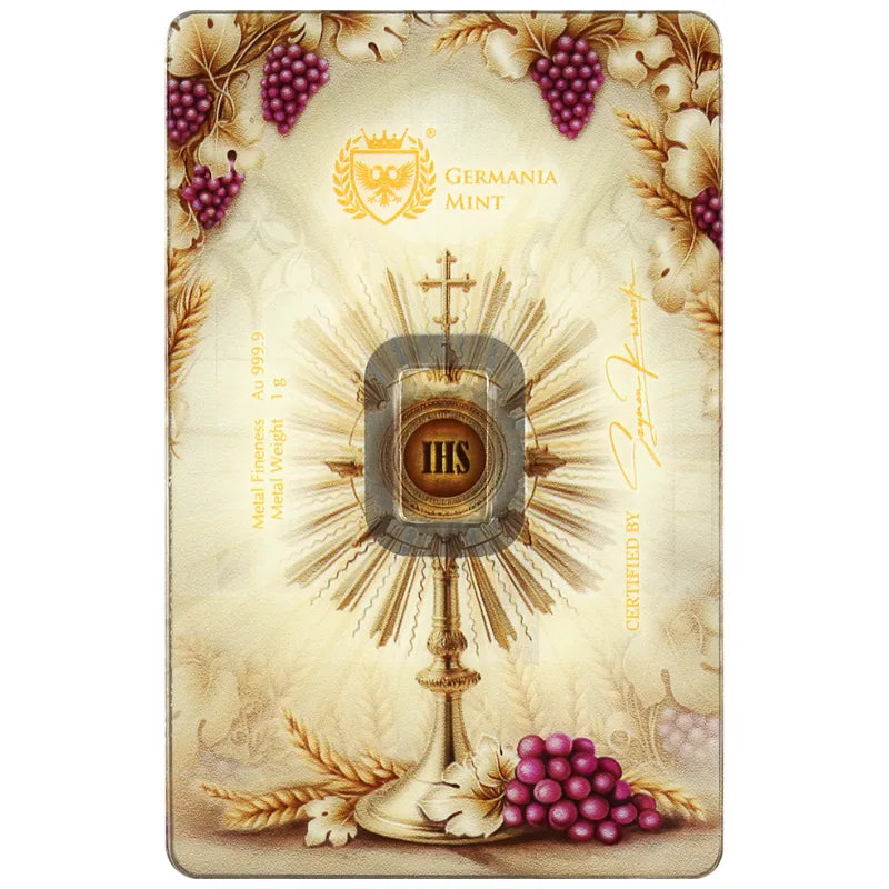 1g Gold Minted Bar First Holy Communion -Germania Mint