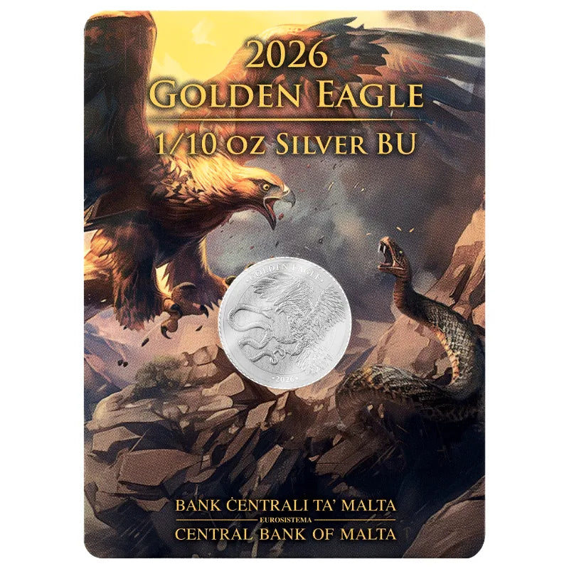 2026 1/10 oz Malta Golden Eagle Silver Coin in Card -Germania Mint