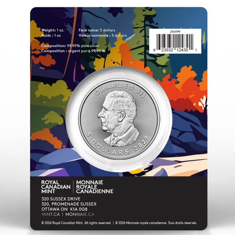 2027 1oz Pure Silver Maple Leaf Coin-Treasured Maple Leaf: Loon Privy Mark - Royal Canadian Mint