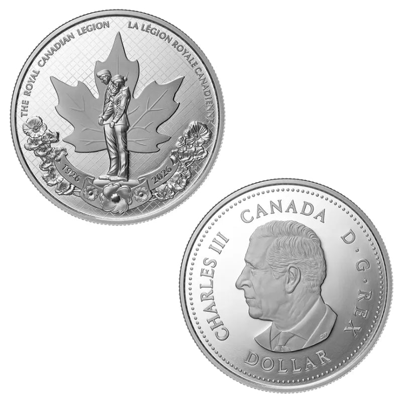 2026 23.17g 100th Anniversary of The Royal Canadian Legion Silver Proof Dollar Coin- Royal Canadian Mint