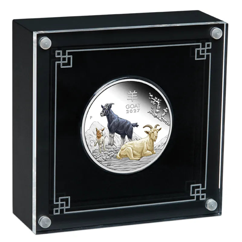 2027 1 oz Silver Year of the Goat Proof Coloured Coin - The Perth Mint