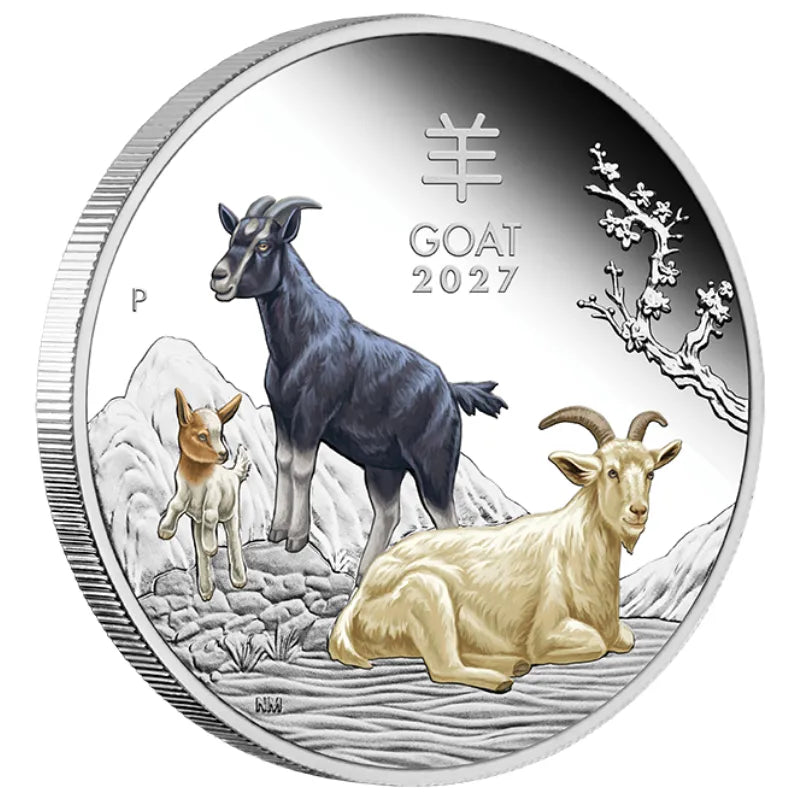 2027 1 oz Silver Year of the Goat Proof Coloured Coin - The Perth Mint