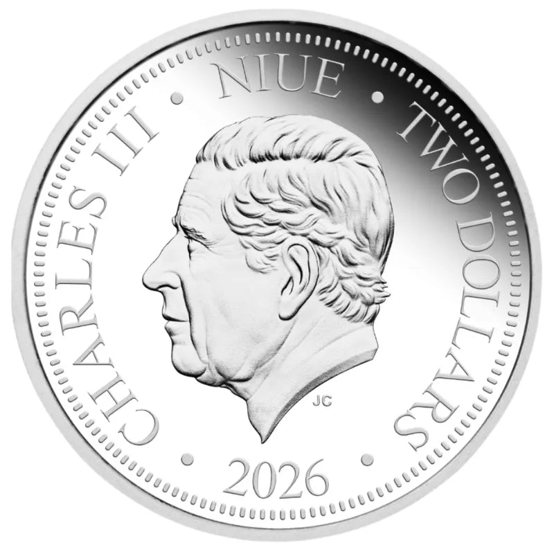 2027 1oz Silver Australian Opal Wings Blue Triangle with Opal Insert Proof Coin - The Coin Company