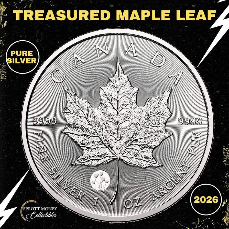 2026 1oz Maple Leaf Coin-Treasured Silver Maple Leaf: Celebration Privy Mark Silver Premium Bullion Coin- Royal Canadian Mint