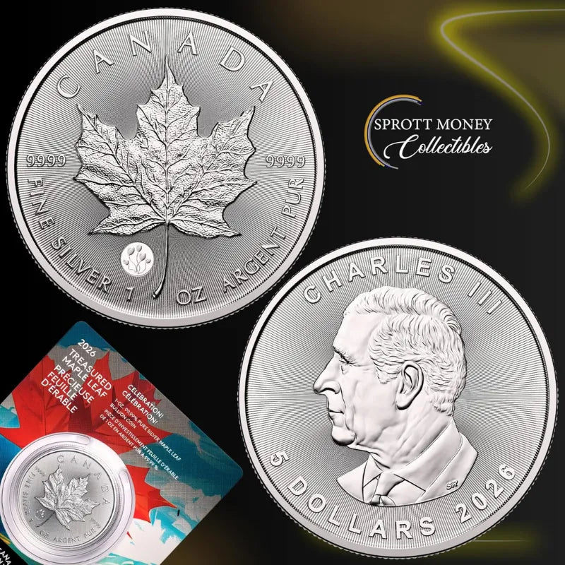 2026 1oz Maple Leaf Coin-Treasured Silver Maple Leaf: Celebration Privy Mark Silver Premium Bullion Coin- Royal Canadian Mint