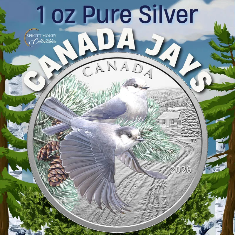 2026 1 oz. COLOURFUL BIRDS: CANADA JAYS Silver Proof Coin- Royal Canadian Mint