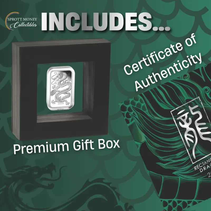 2026 1 oz. DRAGON Silver Proof Rectangular Coin- The Perth Mint