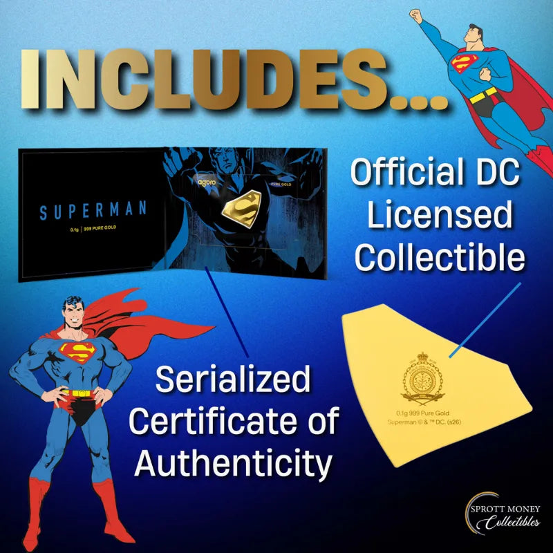 2026 0.1 g Superman's Emblem Gold Proof Coin-AGORO