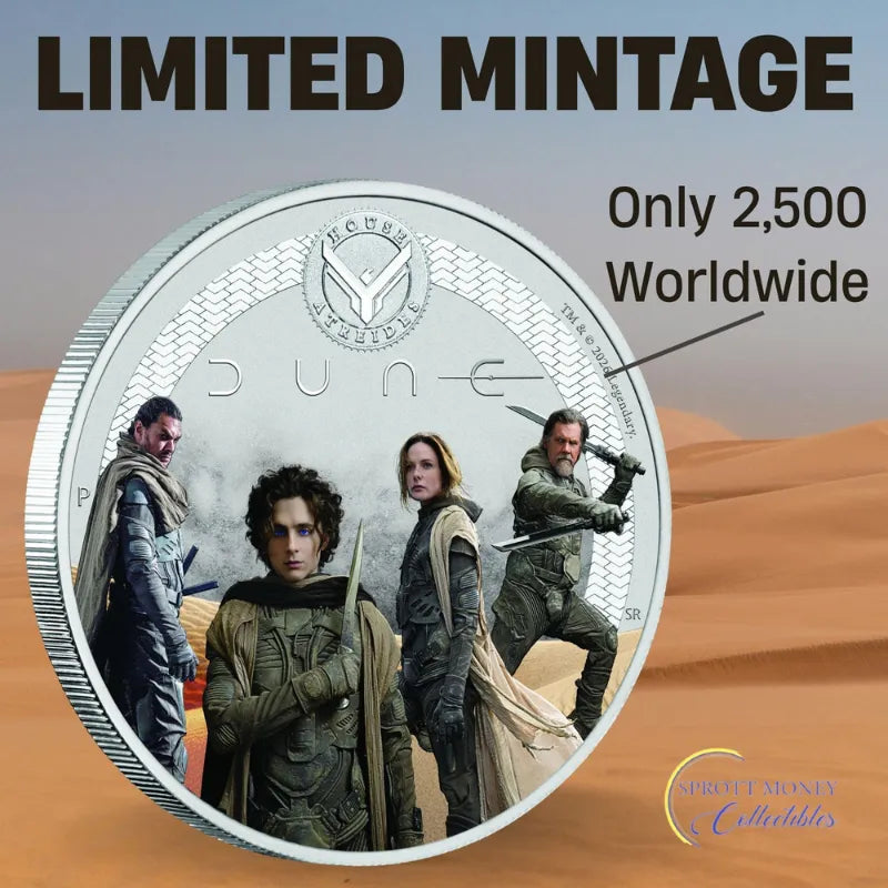 2026 1/2 oz. DUNE- HOUSE ATREIDES Silver Coloured Coin- The Perth Mint