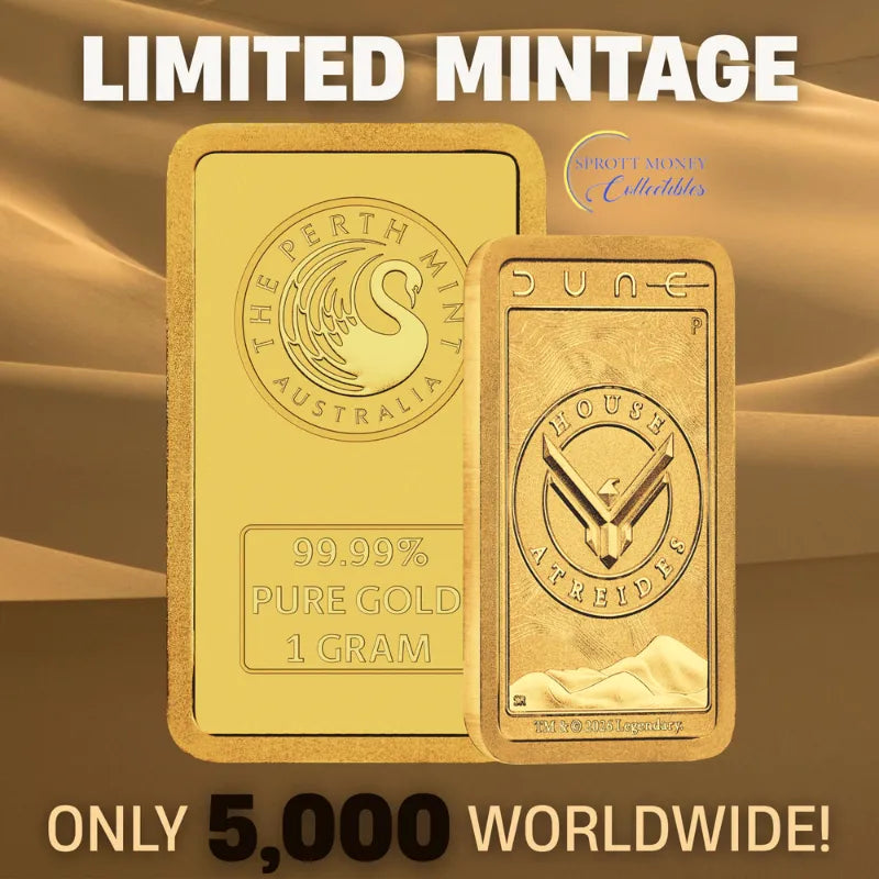 2026 1 g DUNE- HOUSE ATREIDES GOLD Minted Bar- The Perth Mint