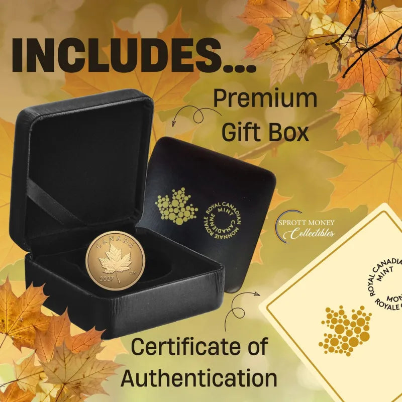 2027 0.5g ICONIC MAPLE LEAF Gold Reverse Proof Coin- Royal Canadian Mint