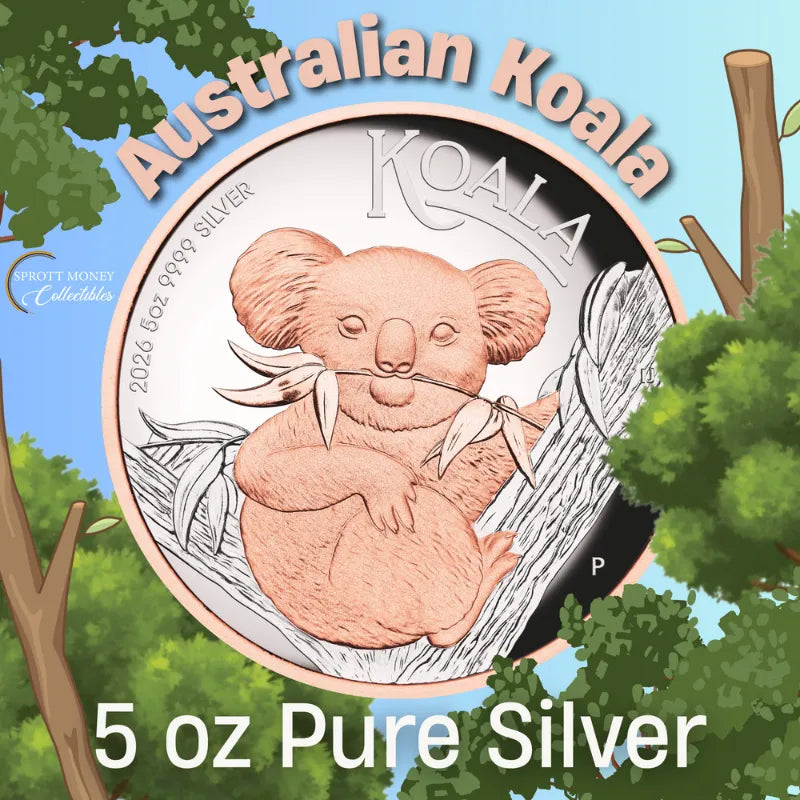 2026 5 oz. AUSTRALIAN KOALA Silver Proof High Relief Gilded Coin- The Perth Mint