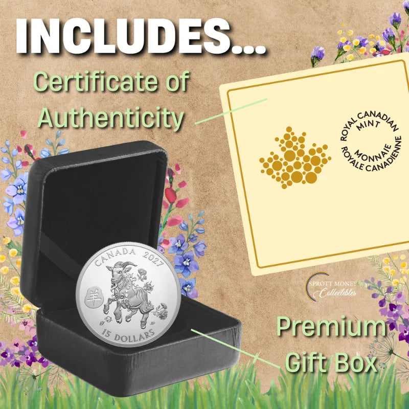 2027 1 oz. LUNAR YEAR OF THE GOAT Silver Proof Coin- Royal Canadian Mint