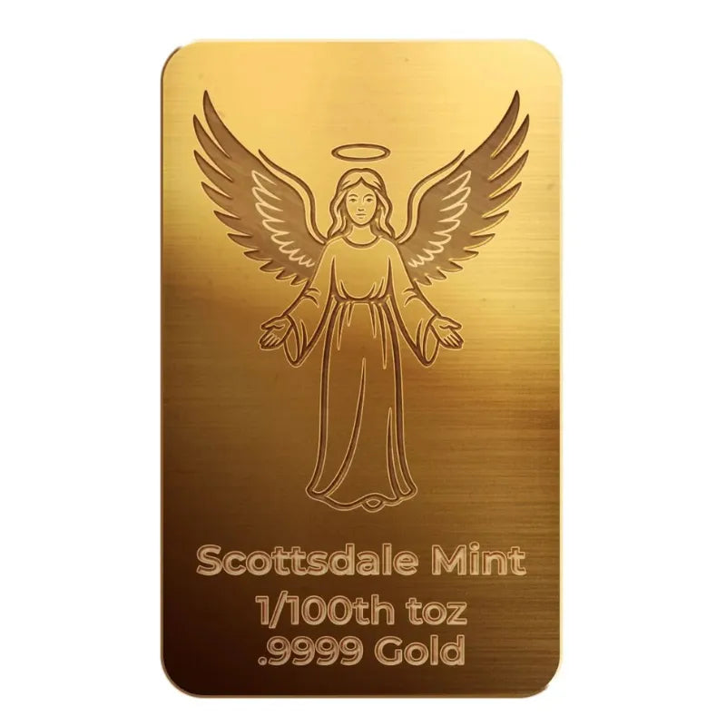 2026 1/100th oz Christmas Angel Gold Bar in Certi-Lock-Scottsdale Mint