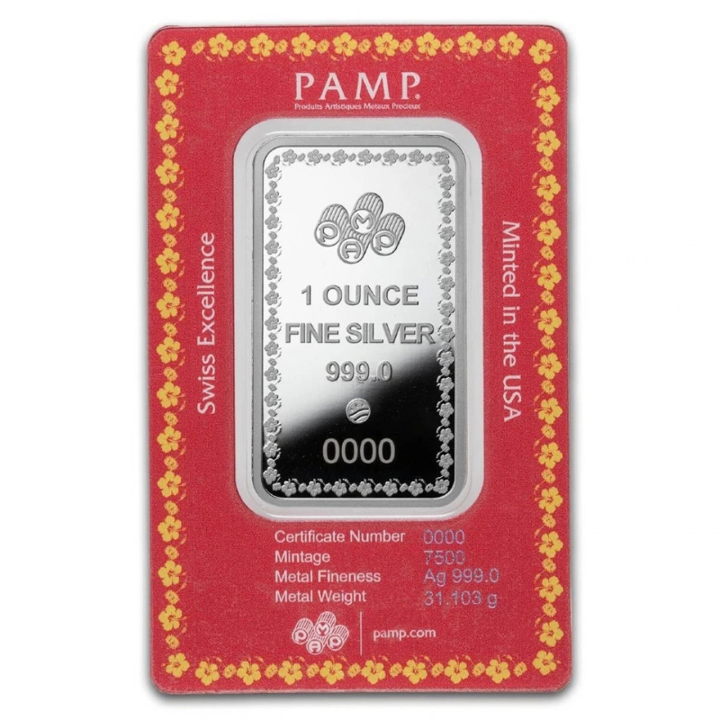 2026 1 oz Diwali Lakshmi & Sacred Cow Silver Proof-like Bar- PAMP Suisse