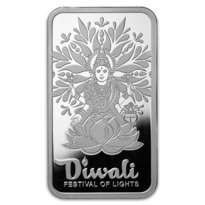 2026 1 oz Diwali Lakshmi & Sacred Cow Silver Proof-like Bar- PAMP Suisse