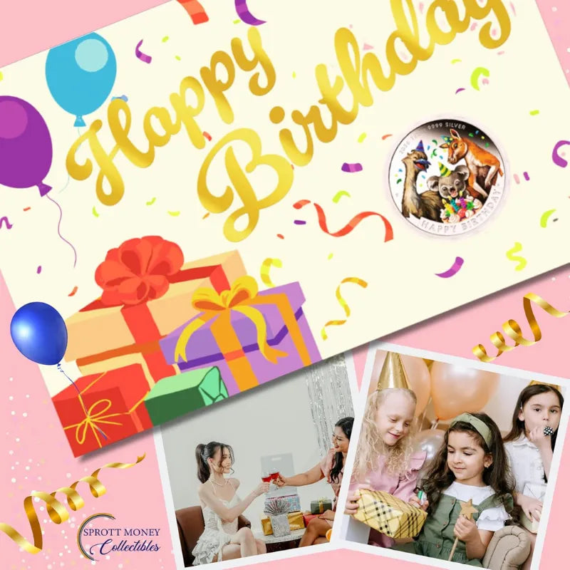 2026 Happy Birthday 1/2 oz Silver Proof Coloured Coin in Card - The Perth Mint