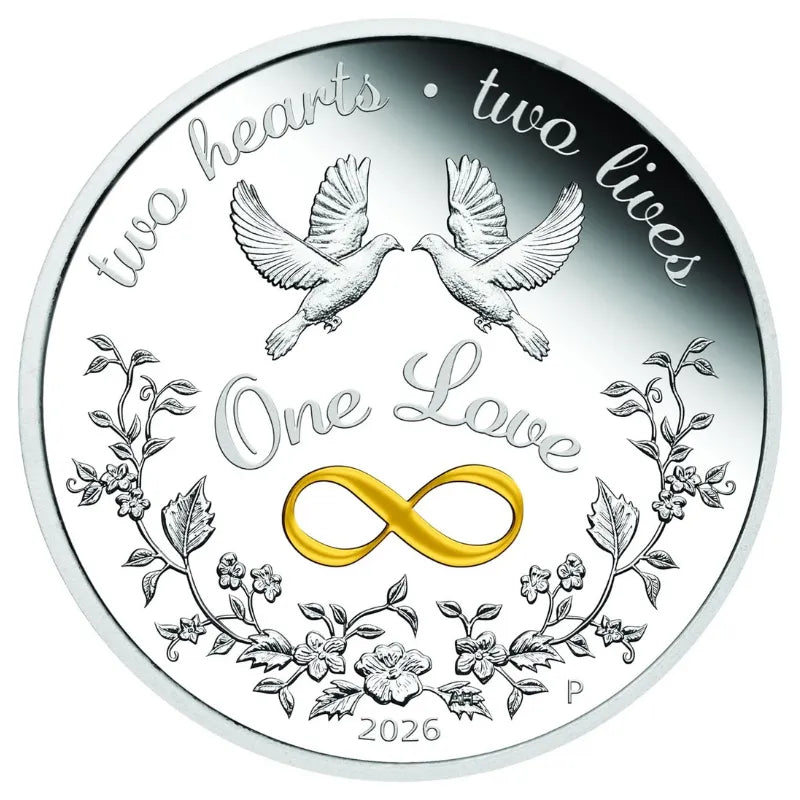 2026 One Love 1oz Pure Silver Proof Colored Coin The Perth Mint