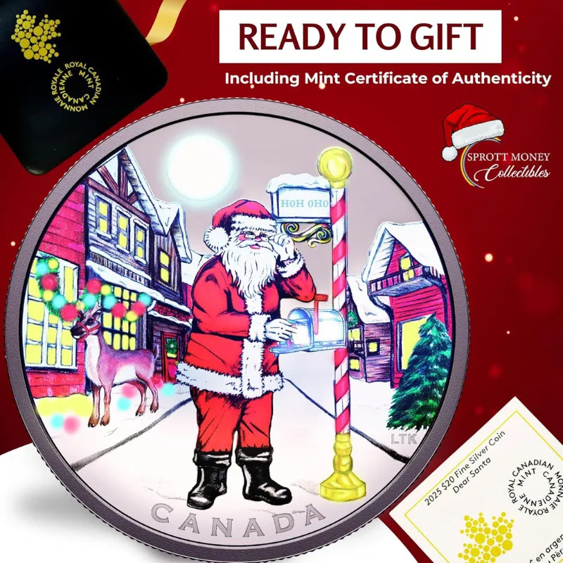 2025 Fine 1oz Silver Coin Dear Santa - Royal Canadian Mint