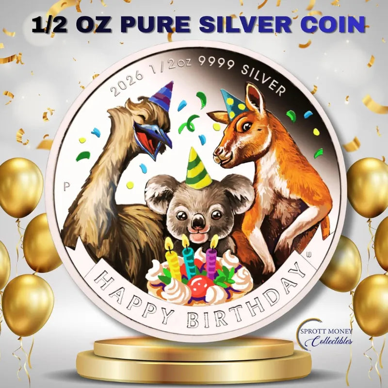 2026 Happy Birthday 1/2 oz Silver Proof Coloured Coin in Card - The Perth Mint