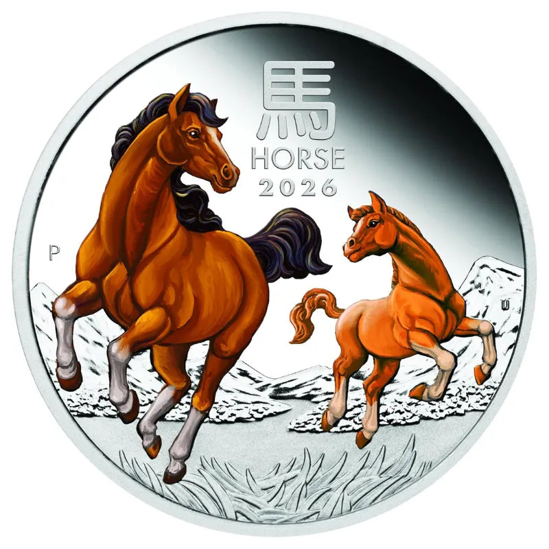 Australian Lunar Series III 2026 Year of The Horse 1oz Pure Silver Trio Set -The Perth Mint 