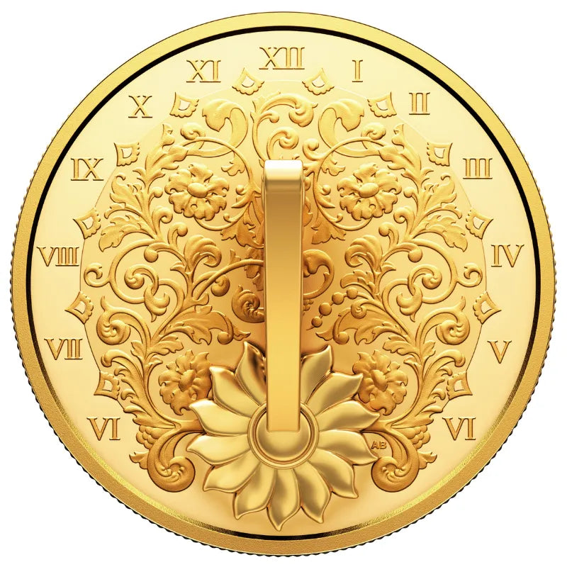 22025 1oz Fine Silver Coin The Gilded Sundial Gold-Plated Brass Gnomon- Royal Canadian Mint 