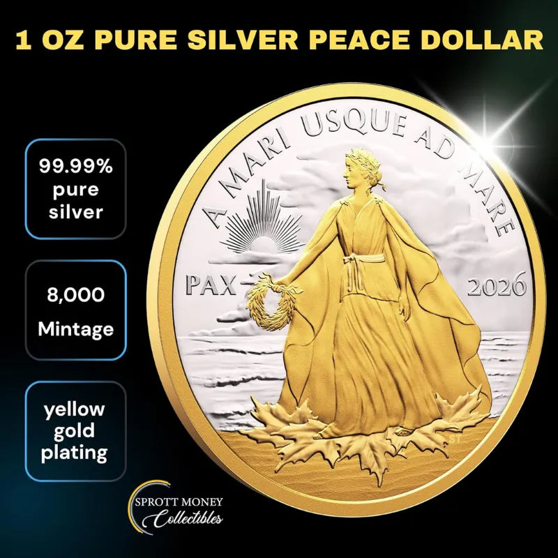 2026 Fine 1oz Silver Coin Peace Dollar - Royal Canadian Mint