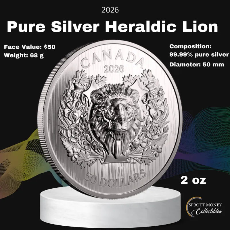 2026 2oz Pure Silver Heraldic Lion Coin -Royal Canadian Mint