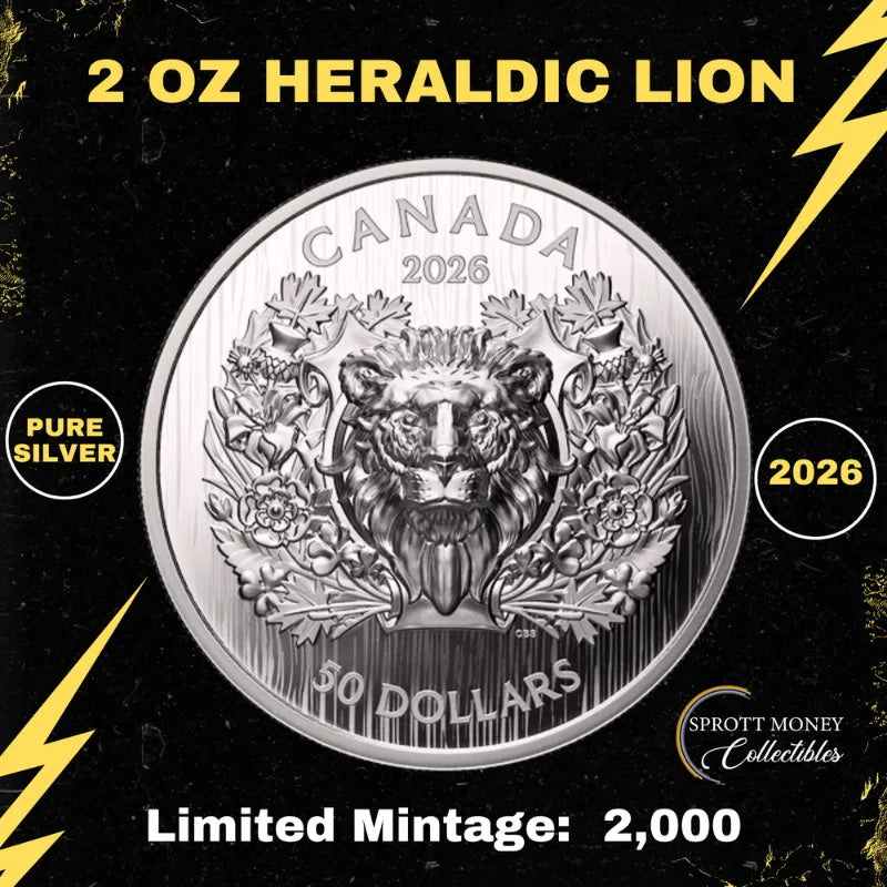 2026 2oz Pure Silver Heraldic Lion Coin -Royal Canadian Mint
