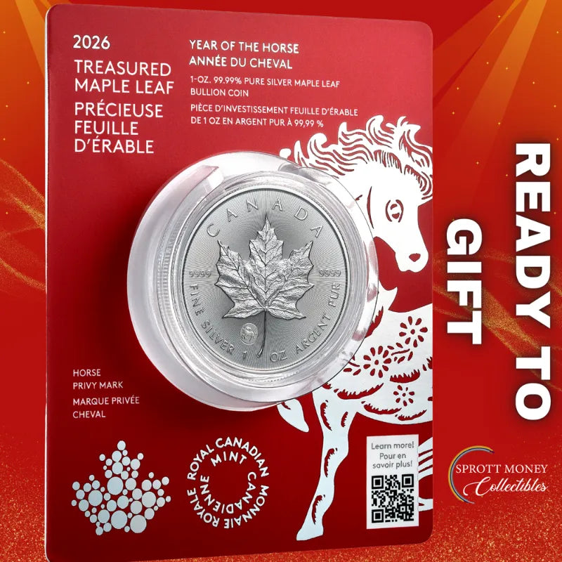 2026 1oz Pure Silver Coin-Treasured Silver Maple Leaf: Privy Mark Year of The Horse