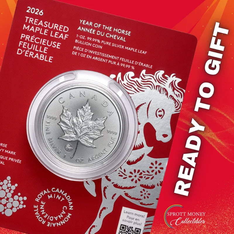 2026 1oz Pure Silver Coin-Treasured Silver Maple Leaf: Privy Mark Year of The Horse