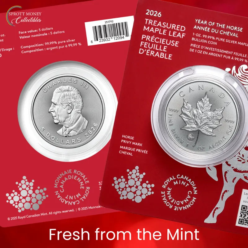 2026 1oz Pure Silver Coin-Treasured Silver Maple Leaf: Privy Mark Year of The Horse
