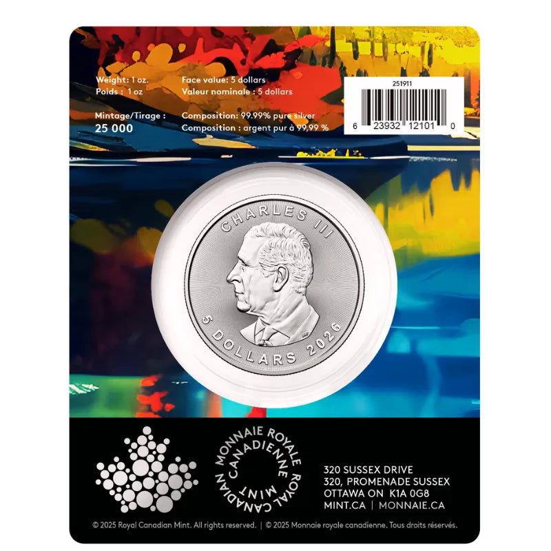 2026 1oz Pure Silver Maple Leaf Coin-Treasured Silver Maple Leaf: Wolf Privy Mark - Royal Canadian Mint
