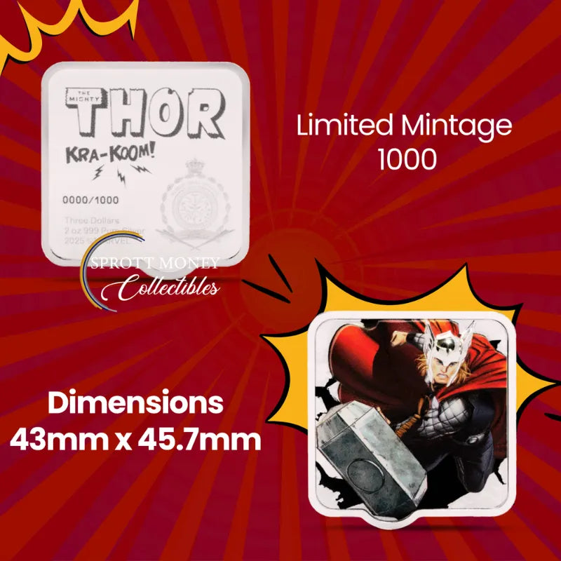 2025 2oz Smash Series Collectible Coins- Thor KRA-KOOM Pure Silver Coin