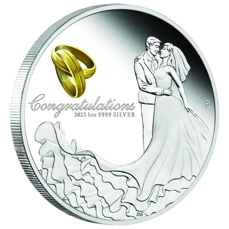 2025 Wedding 1 oz Silver Proof Coin - The Perth Mint Wedding Wedding Gifts