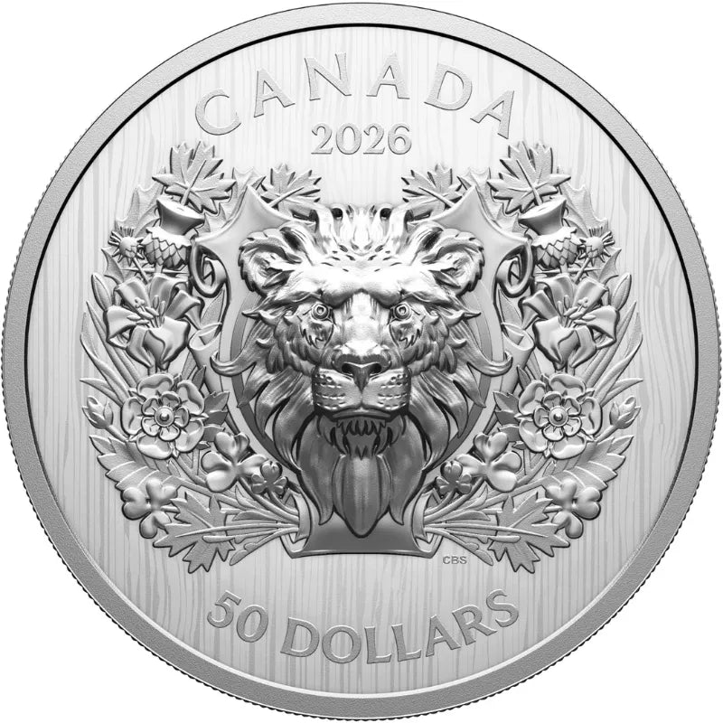 2026 2oz Pure Silver Heraldic Lion Coin -Royal Canadian Mint