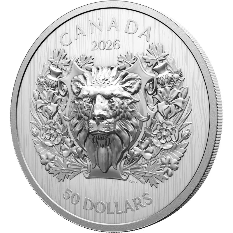 2026 2oz Pure Silver Heraldic Lion Coin -Royal Canadian Mint