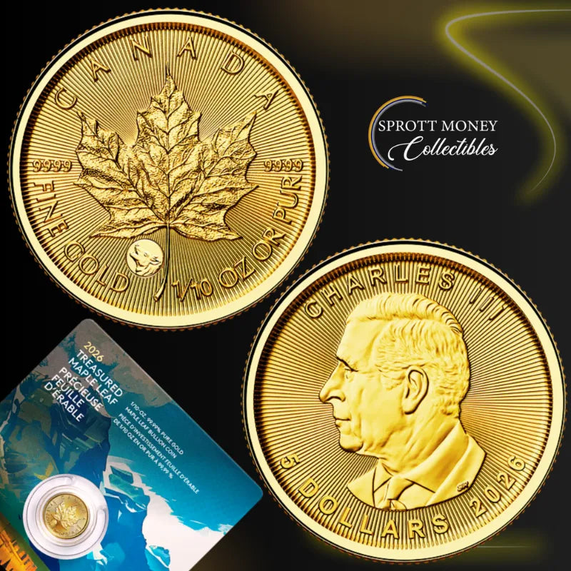 2026 Treasured Gold Maple Leaf Wolf Privy Mark 1/10 oz Pure Gold Coin - Royal Canadian Mint